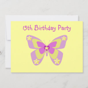 Papillon, 15e anniversaire Invitation à la fête