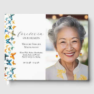 Papillon 2-Photo Funeral Livre d'invité