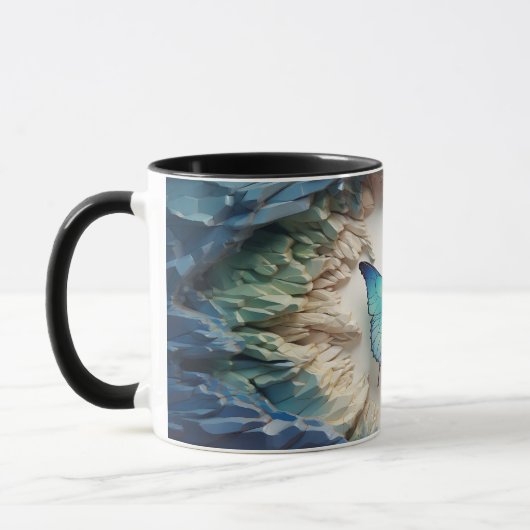 Papillon 3D enrobé de Mug (Gauche)