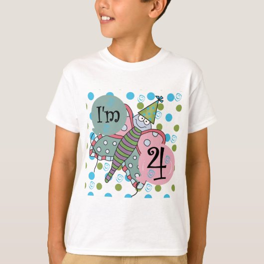 Papillon 4e anniversaire Tshirts et cadeaux (Devant)