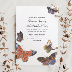 Papillon 70e anniversaire de fête Invitation
