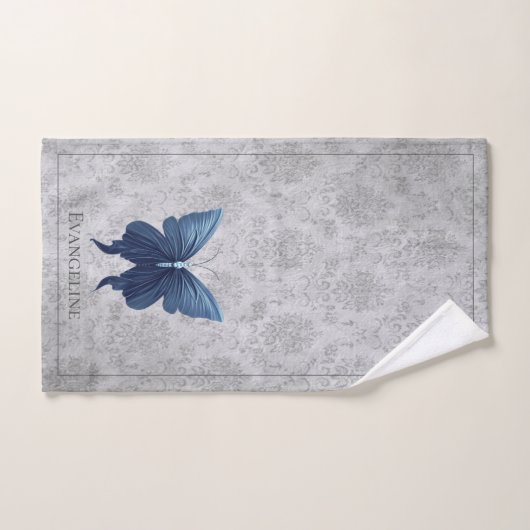 Papillon à bijoux bleu (Serviette à main)