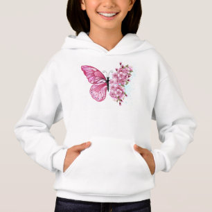 Papillon à fleurs avec Sakura rose