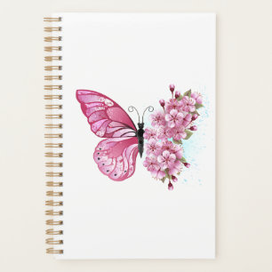 Papillon à fleurs avec Sakura rose
