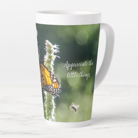 Papillon & Abeille Grosse Mug Latte (Angle droit)