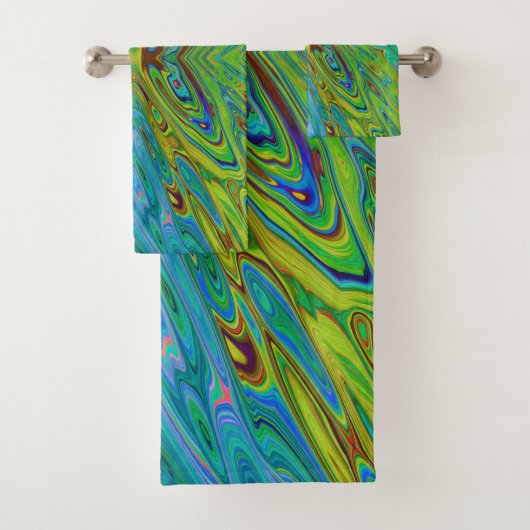 Papillon Abstrait Chartreuse et Bleu Trippy (En situation)