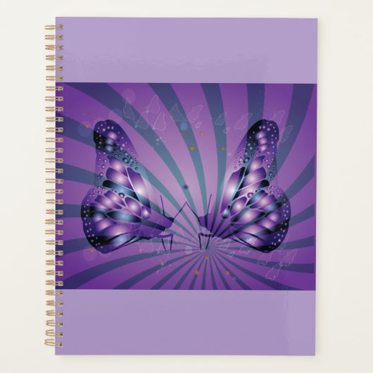 Papillon Abstrait Violet avec des Ailes Radieuses (Devant)