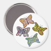 Papillon Ailes Word Art Cadeau Aimants frigo (Recto/Verso)