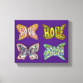 Papillon Ailes Word Art Emballé Peinture en toile (Recto)