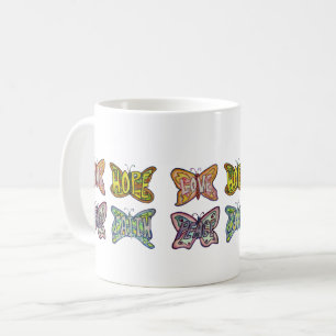 Papillon Ailes Word Art Inspiration Café Mug