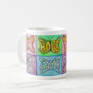Papillon Ailes Word Art Inspiration Café Mugs