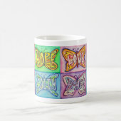 Papillon Ailes Word Art Inspiration Café Mugs (Centre)