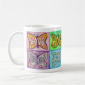 Papillon Ailes Word Art Inspiration Café Mugs (Gauche)
