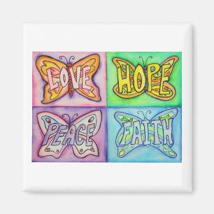 Papillon Ailes Word Art Inspiration Frigo Aimant