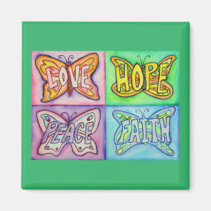 Papillon Ailes Word Art Inspiration Frigo Aimant