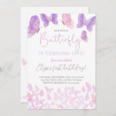 Papillon Anniversaire Fête Invitation Papillons (Devant / Derrière)