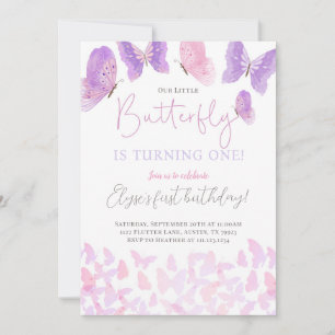 Papillon Anniversaire Fête Invitation Papillons
