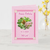 Papillon Anniversaire spécial petite fille carte (Fleur jaune)