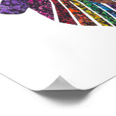 Papillon Arc-en-ciel (blanc) - Affiche imprimée (Coin)