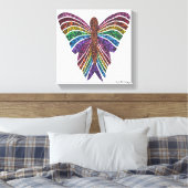 Papillon Arc-en-ciel (blanc) - Impression sur toil (Insitu(Chambre))