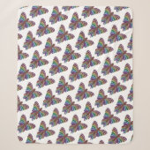 Papillon Arc-en-ciel (blanc) - Plaid Sherpa (Devant)