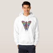 Papillon Arc-en-ciel (blanc) - Sweat à capuche pou (Devant entier)