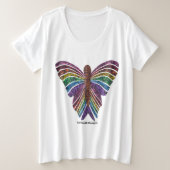Papillon arc-en-ciel (blanc) - T-shirt plus taille (Design devant)