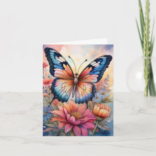 Papillon Arc-en-Ciel dans un Jardin de Fleurs Vier