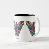 Papillon arc-en-ciel - Mug à 2 tons (11oz) (Devant droit)