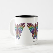 Papillon arc-en-ciel - Mug à 2 tons (11oz) (Devant gauche)