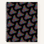 Papillon Arc-en-ciel (noir) - Cahier (Devant)