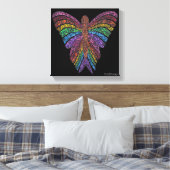 Papillon Arc-en-ciel (noir) - Impression sur toile (Insitu(Chambre))