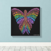 Papillon Arc-en-ciel (noir) - Impression sur toile (Insitu (Plancher de Bois))
