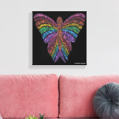Papillon Arc-en-ciel (noir) - Impression sur toile (Insitu(Salon))