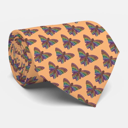 Papillon Arc-en-ciel (orange) - Cravate (Roulé)