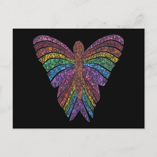 Papillon Arc-en-ciel (simple noir) - Carte postale (Devant)