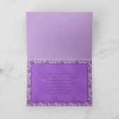 Papillon argenté sur carte de remerciement violet (Intérieur)