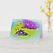 Papillon / Art, carte (Fleur jaune)