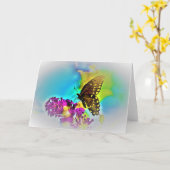 Papillon / Art, carte (Fleur jaune)