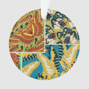 Papillon Art Déco Jaune et Turquoise Vibrants