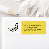 papillon art jaune clair étiquette de adresse mode (En situation)