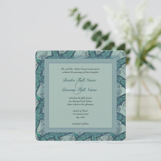Papillon Art Nouveau Mariage Invitations (Debout devant)