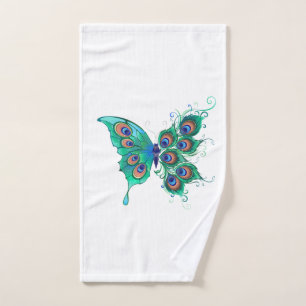 Papillon aux plumes de paon vert