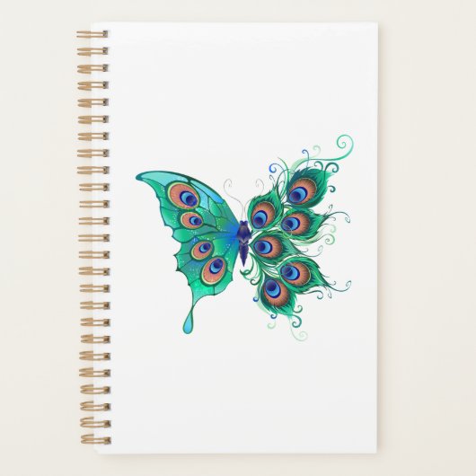 Papillon aux plumes de paon vert (Devant)
