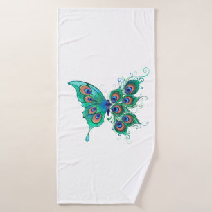 Papillon aux plumes de paon vert