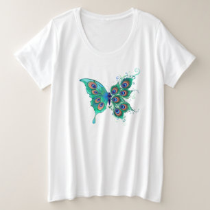 Papillon aux plumes de paon vert