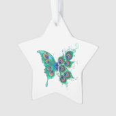 Papillon aux plumes de paon vert (devant)