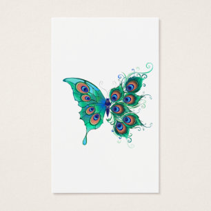 Papillon aux plumes de paon vert