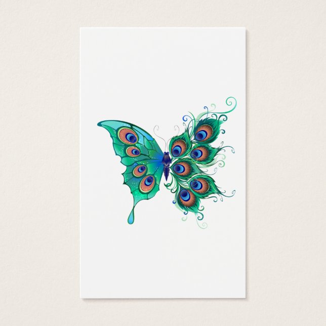 Papillon aux plumes de paon vert (Devant)