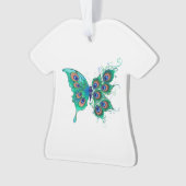 Papillon aux plumes de paon vert (devant)